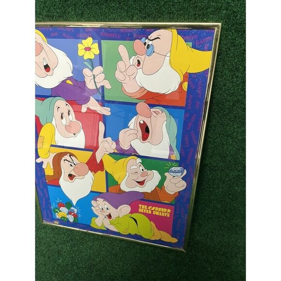 Vintage 16x20 WALT DISNEY THE SEVEN DWARFS POSTER FROM MOVIE SNOW WHITE #82269 - Picture 3 of 5